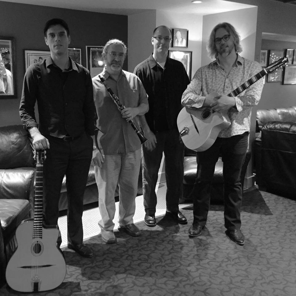 Caravan Gypsy Swing Ensemble (left to right): Scott Hlavenka, Greg Smith, Kevin Tipple, Chris Ruppenthal.