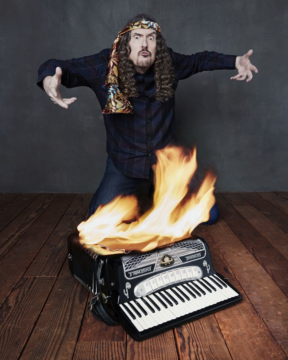 "Weird Al" Yankovic channels Jimi Hendrix and burns an accordion.