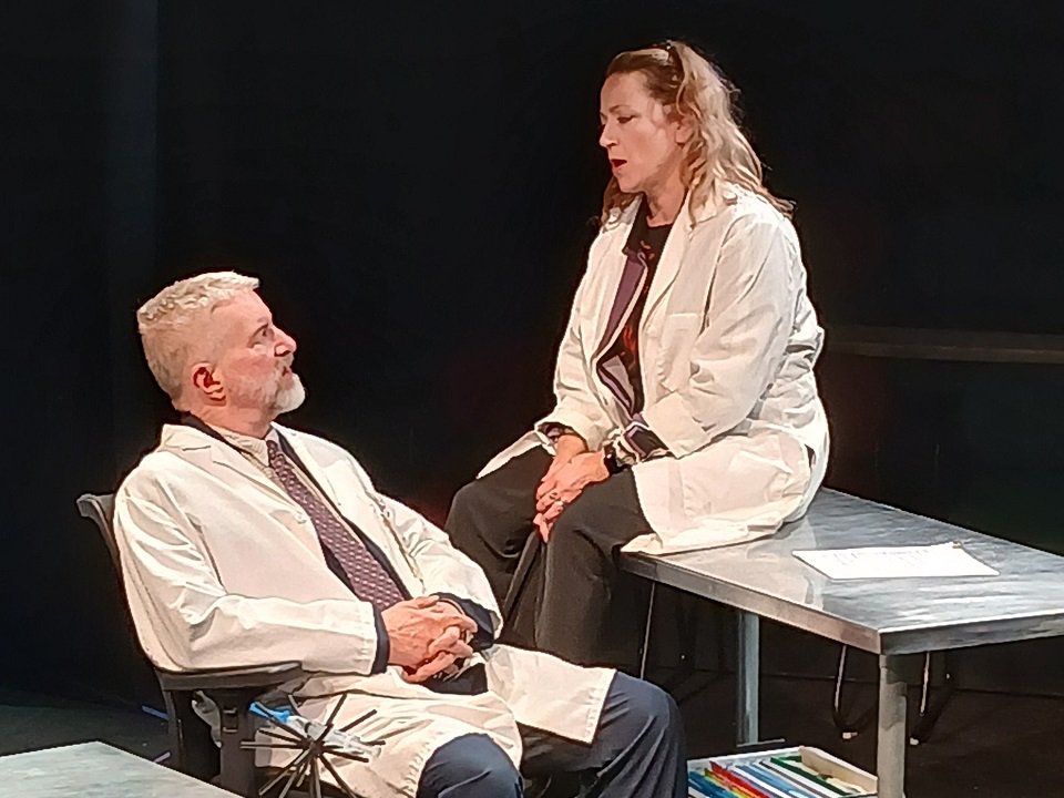 Karl Reinhard (left) and Jessica Jane Witham in "The God Cluster: A Queer Pandemic Revenge Tragedy."