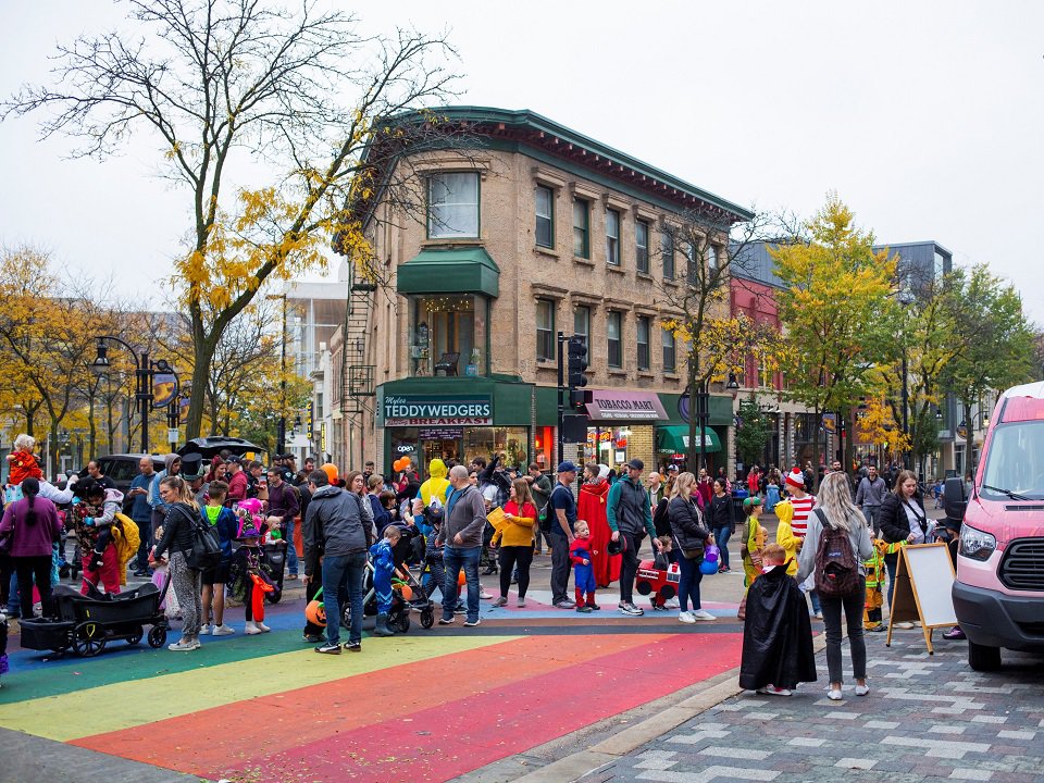 The top of State Street during a past Downtown Madison Family Halloween event.