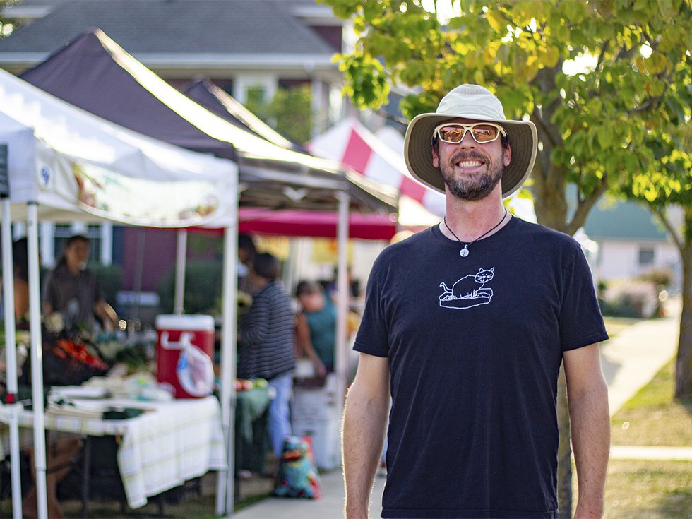 Will Schira is photographed at the Mount Horeb Farmers Market on Sept. 12, 2024.