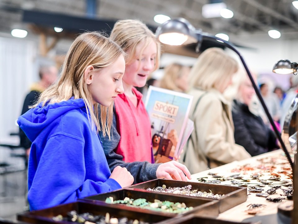 Garden and Landscape Expo attendees examine a display.