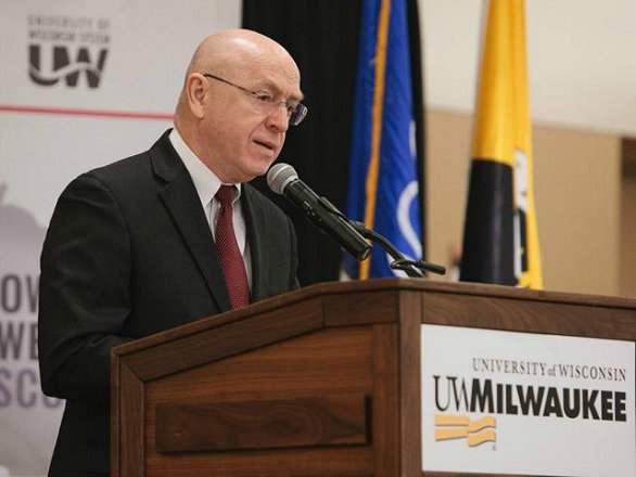 Ray Cross speaks at a press conference on Friday, Jan. 10 at UW-Milwaukee, following his introduction as the new UW System president