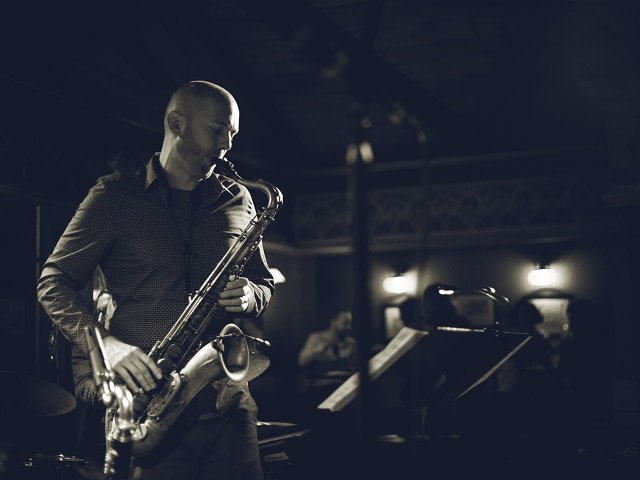 Tony Barba and saxophone.