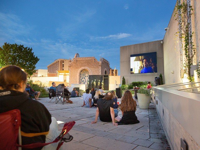 A Rooftop Cinema screening at MMoCA.
