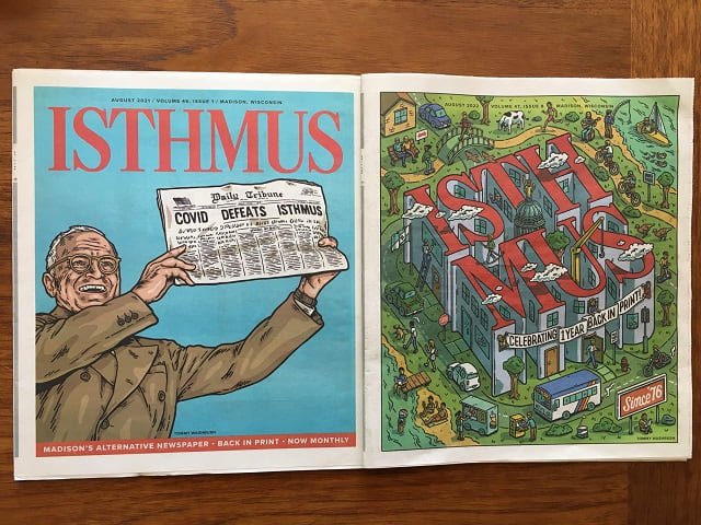 August 2021 and August 2022 Isthmus covers.