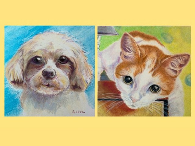 A dog and cat pet painting.