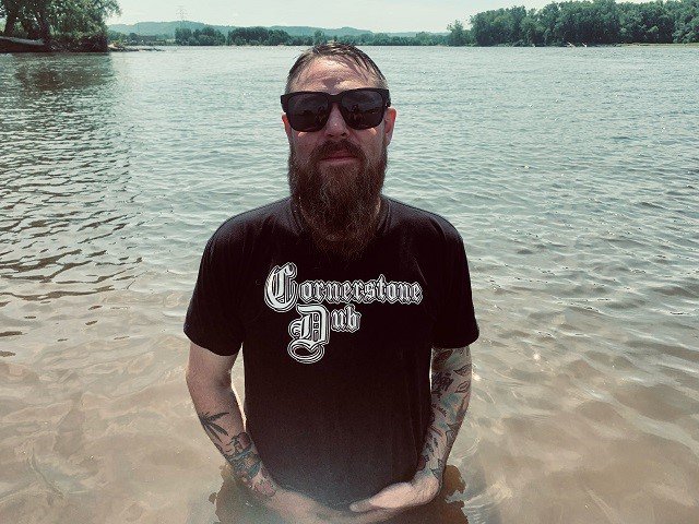 Andy Hughes in a lake.