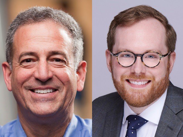 A collage of close ups of Russ Feingold and Peter Prindiville.