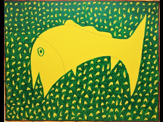 A colorful depiction of a fish.