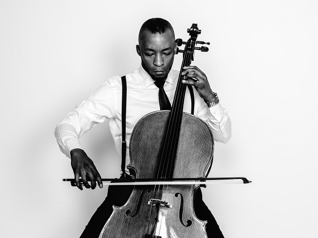 A person playing cello.