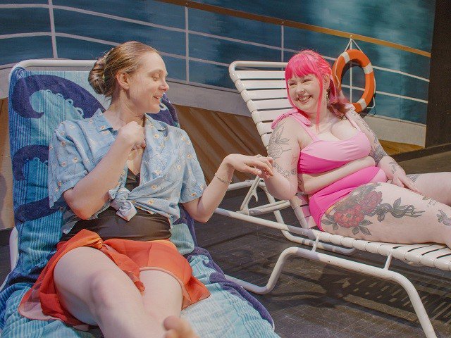 Bernie Hein (left) and Kyla Vaughan in "It's All Overboard."