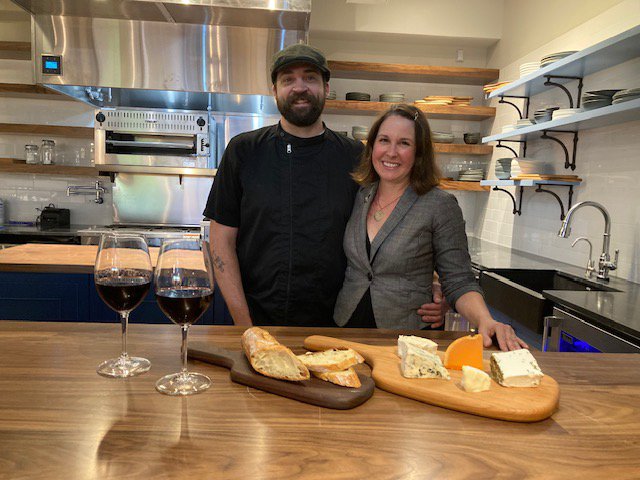 Mark Pavelovich and Annemarie Maitri in the open kitchen at the new Lallande.