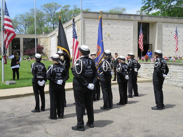 VFW Post 7591 members at the Monona Memorial Day commemoration, 2021.