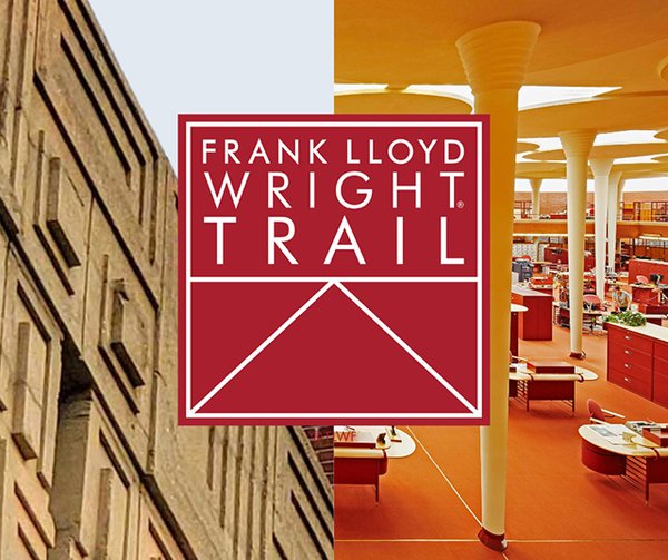 SIgn depicting the Frank Lloyd Wright Trail.