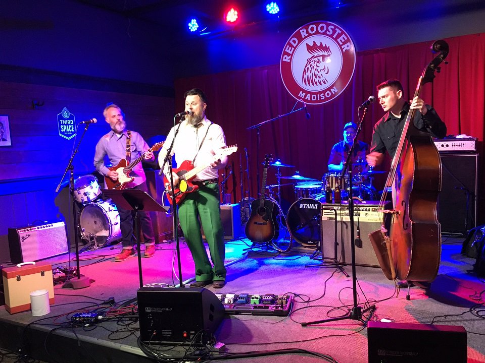 Nate Gibson and the Stardazers on stage at Red Rooster.