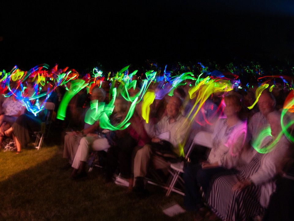 Glow sticks in action.