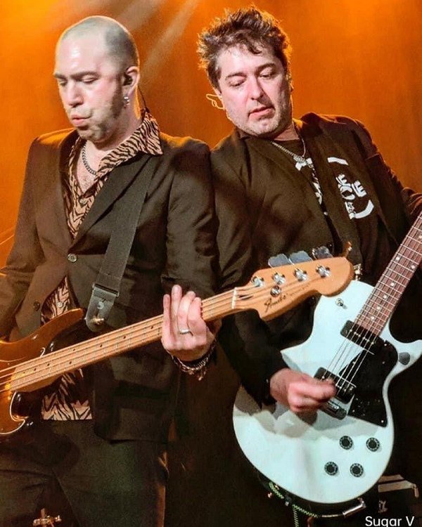 Kurt Baker (left) and Geoff Palmer with instruments.