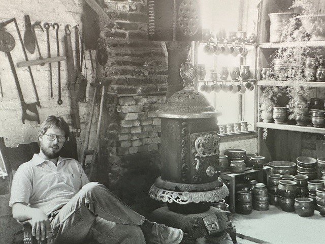 Founder Jim Rowe in the original Rowe Pottery Works location.