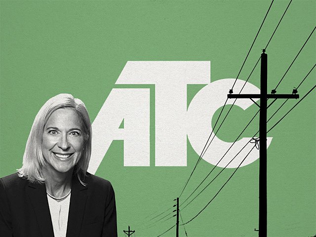Ellen Nowak with power lines and the ATC logo.