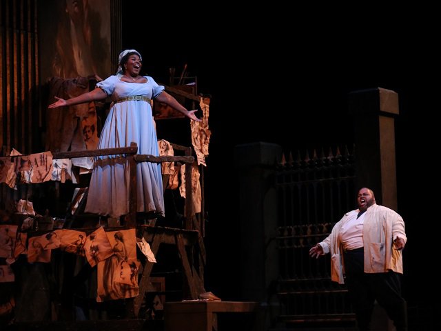 Michelle Johnson (left) and Limmie Pulliam in "Tosca."