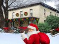 Santa in front of Dean House.