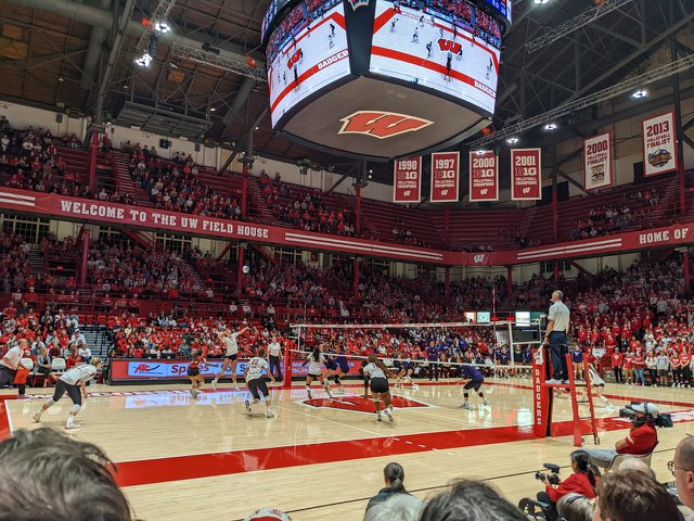 Wisconsin volleyball game at the Field House.