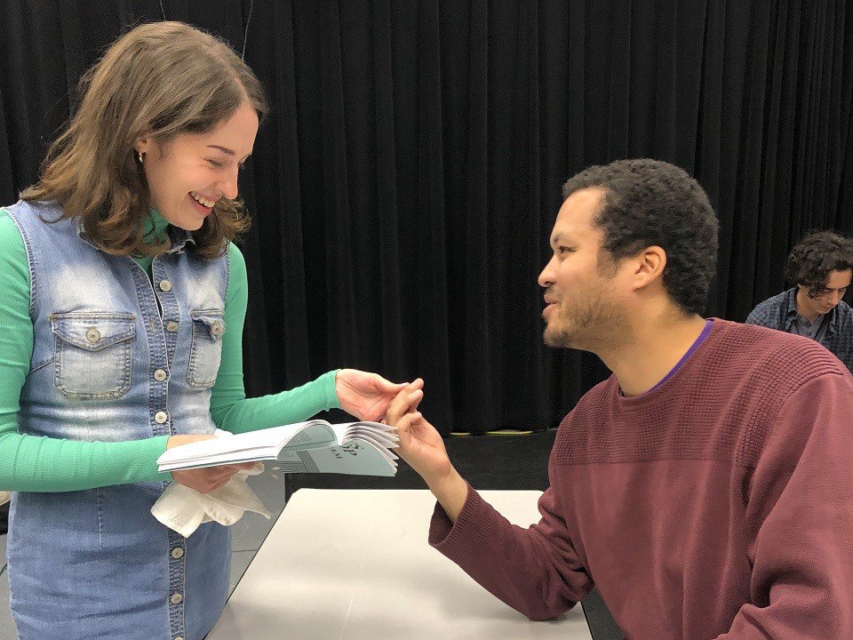 Alyssa Hannam (left) and Matt Reines in rehearsal for "Bus Stop."