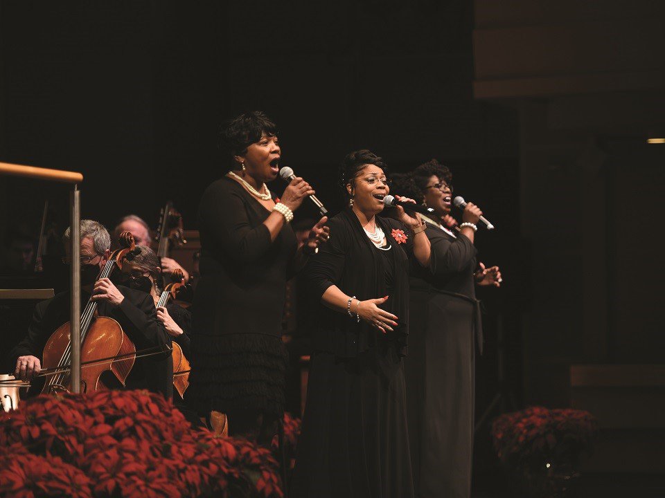 Singers with the Mt. Zion Gospel Choir.