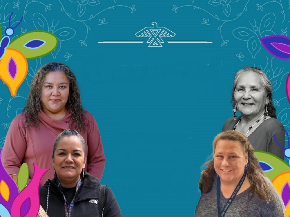 A collage of pictures of speakers for the 2024 Ojibwe Storytelling Series.