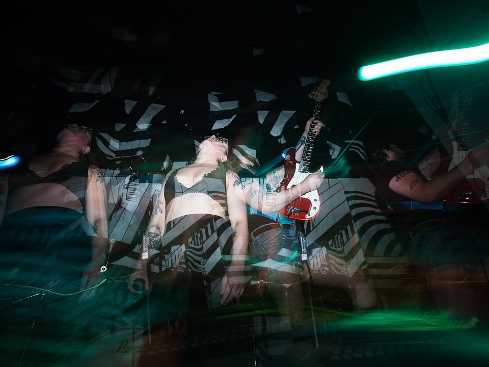 A long-exposure photograph of Milwaukee band Sex Scenes.