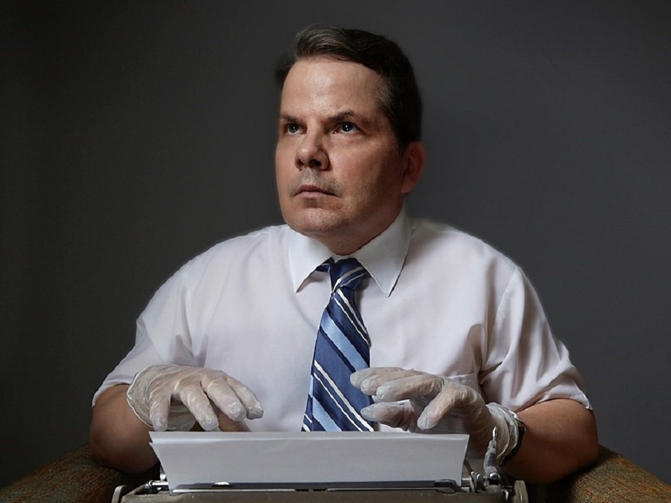 Bruce McCulloch and a typewriter.