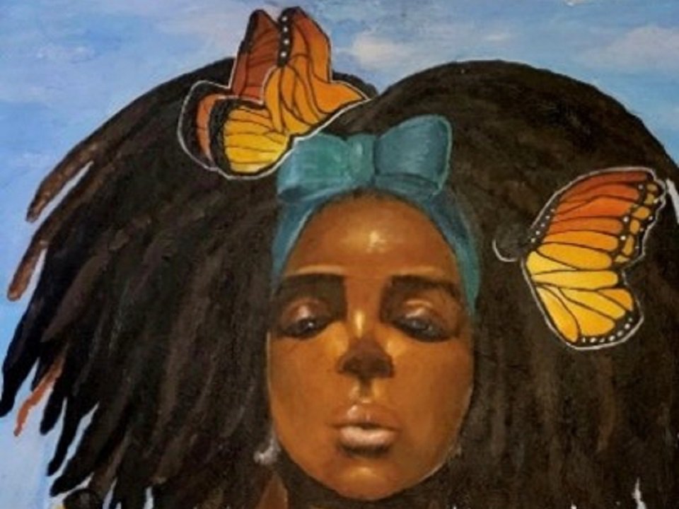 Detail from the painting "Natural Woman” by DarRen Morris.