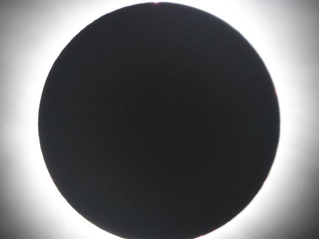 Close-up shot of the total solar eclipse in Linton, Indiana.