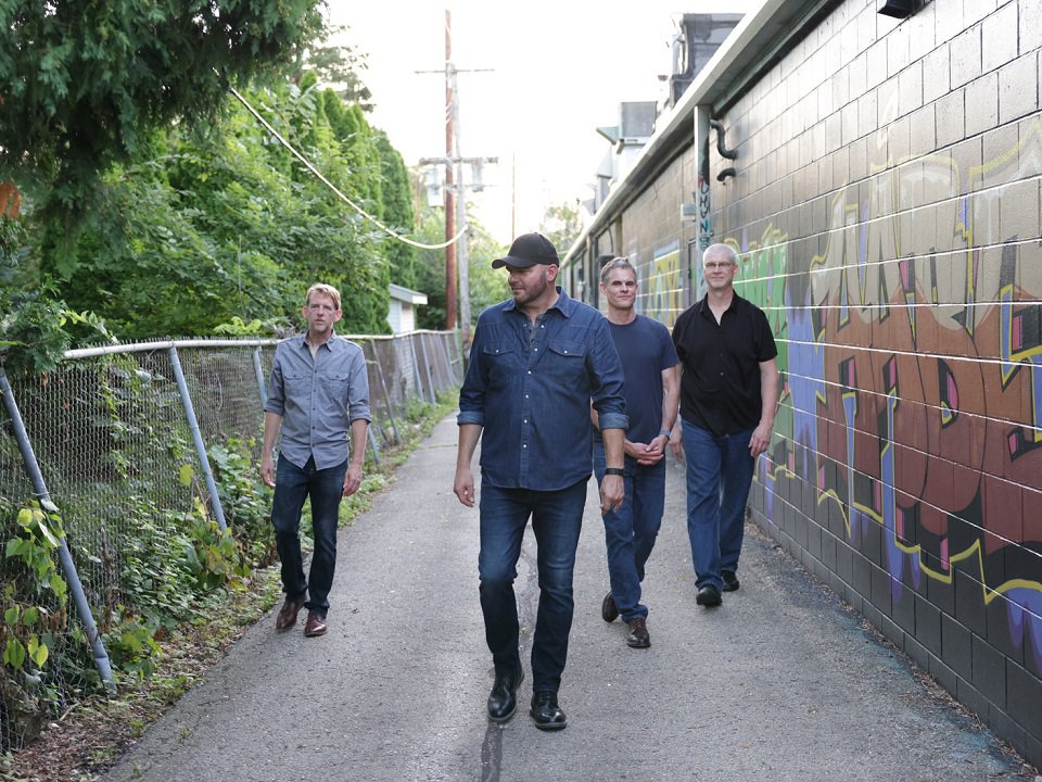 Mark Croft Band in an alley.