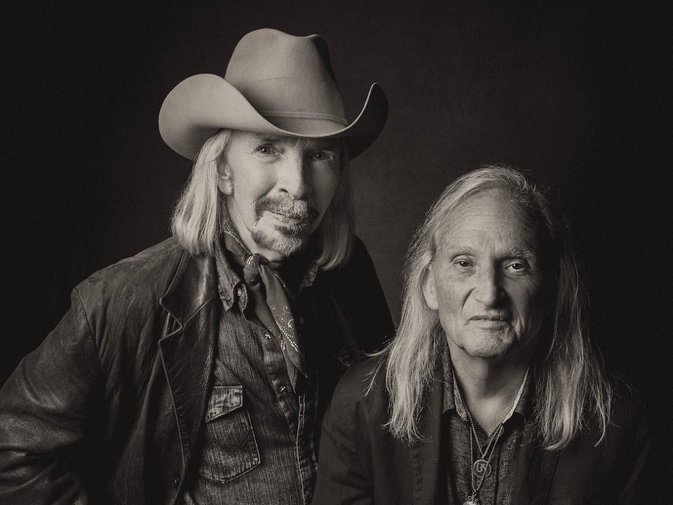 A close-up of Dave Alvin (left) and Jimmie Dale Gilmore.
