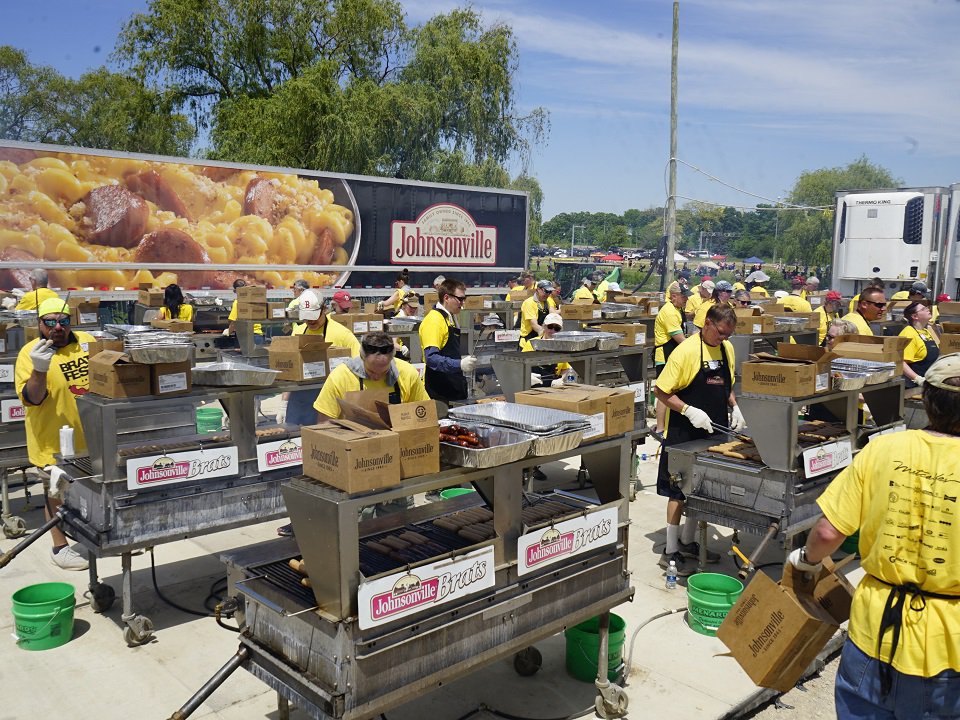 A whole lot of grillin' goin' on at a past World's Largest Brat Fest.