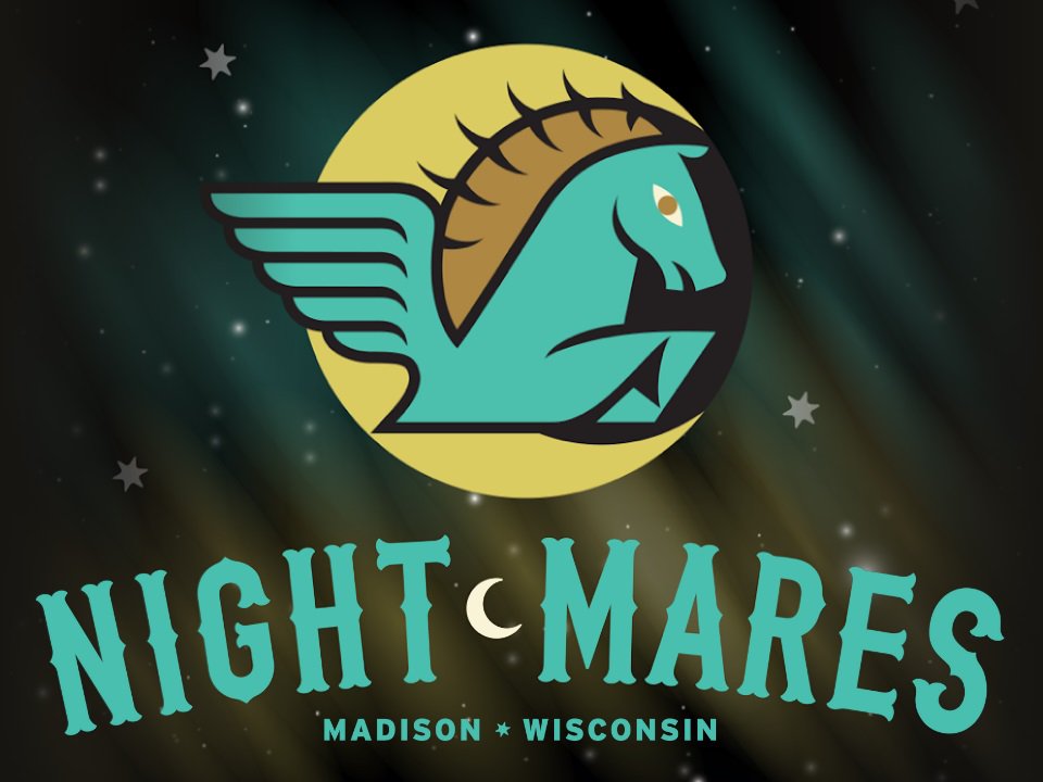 The logo for the Madison Night Mares depicts a flying horse.
