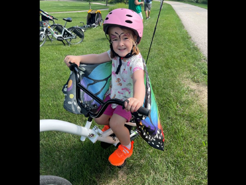 A rider at the 2023 Bike for Butterflies event.