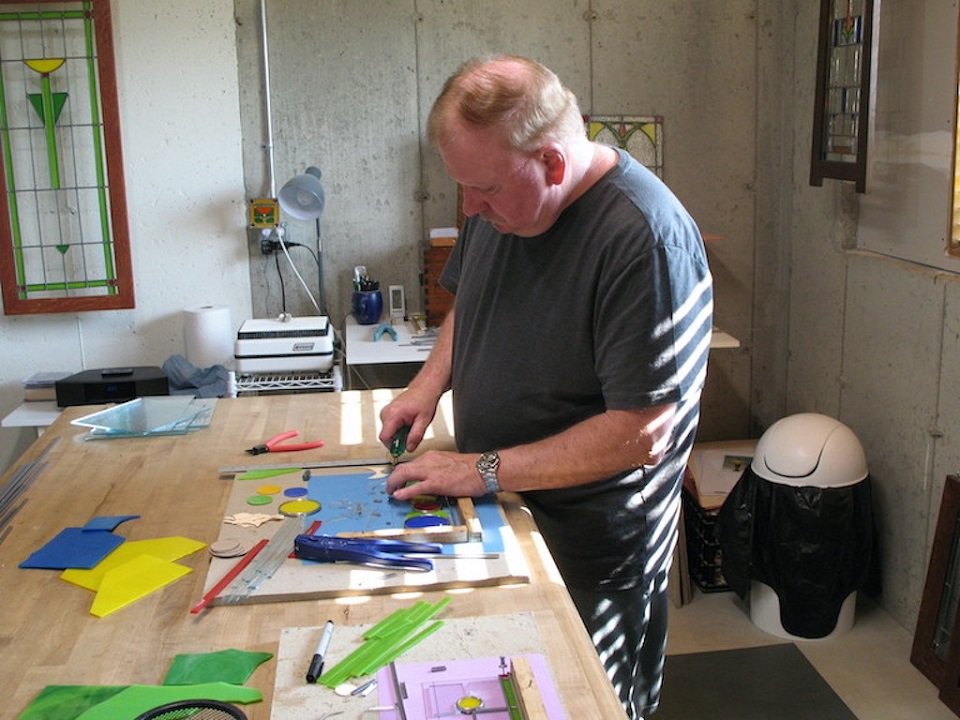 Randy Glysch at work in his studio.