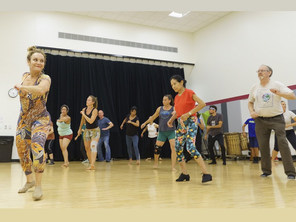 Participants during a past Intergenerational Community Arts Celebration dance class.