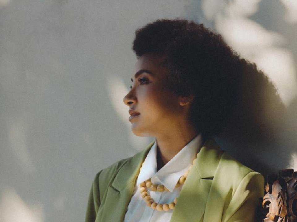 A close-up of esperanza spalding.