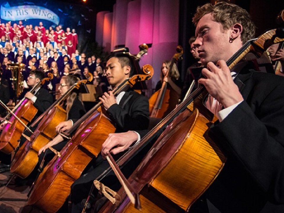 The St. Olaf Orchestra from the cello section.