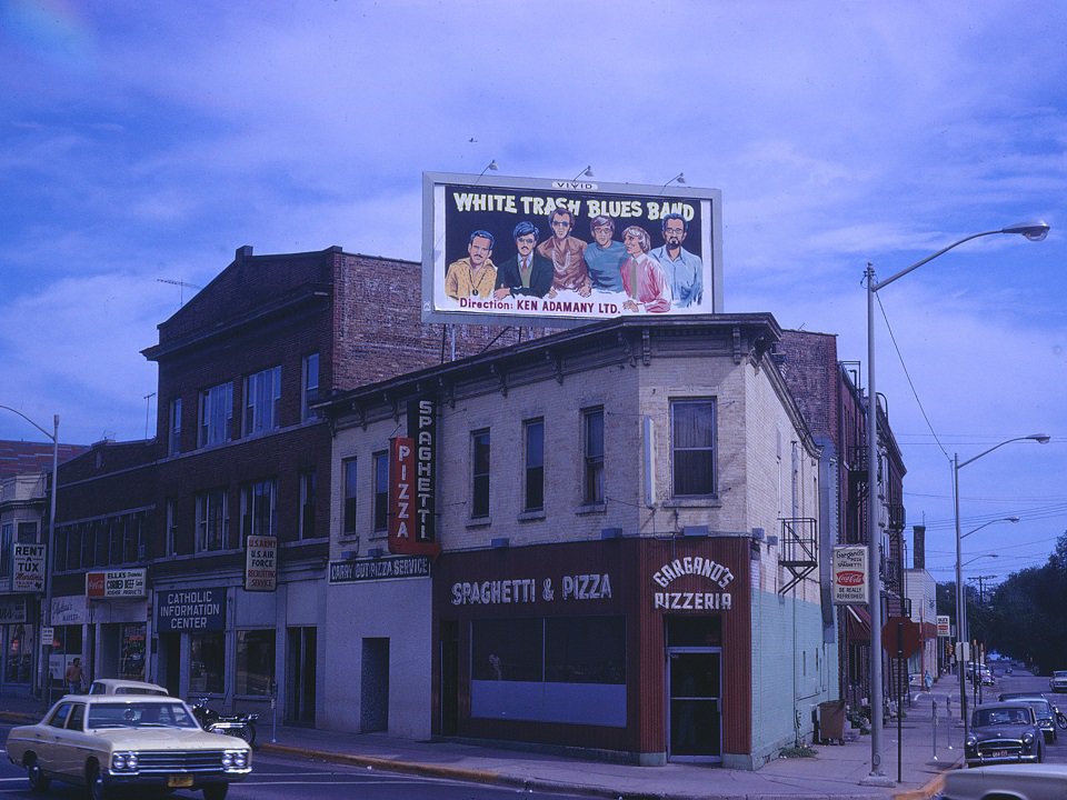 A billboard for the White Trash Blues Band, 1960s.