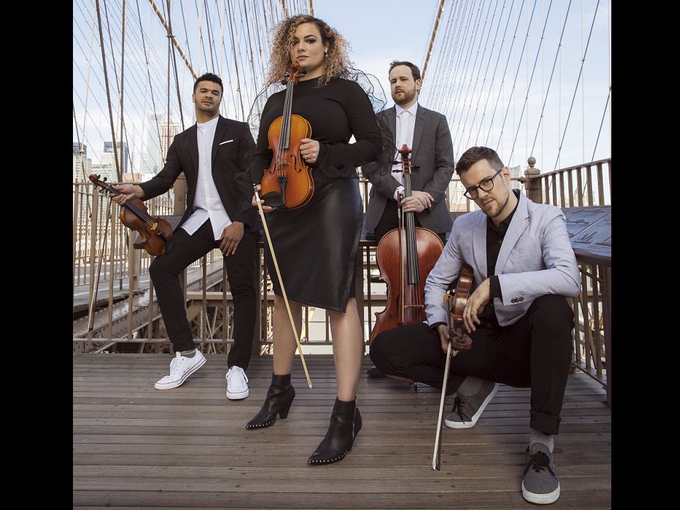 PUBLIQuartet on a bridge.