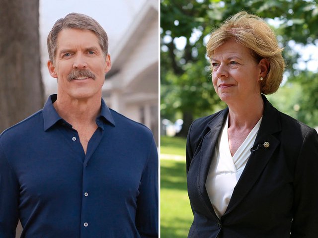 Eric Hovde (left) and Tammy Baldwin.