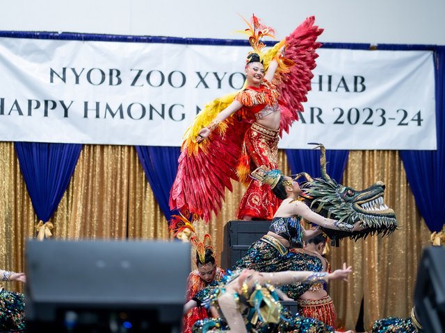 Performers at a past Madison Hmong New Year Celebration.