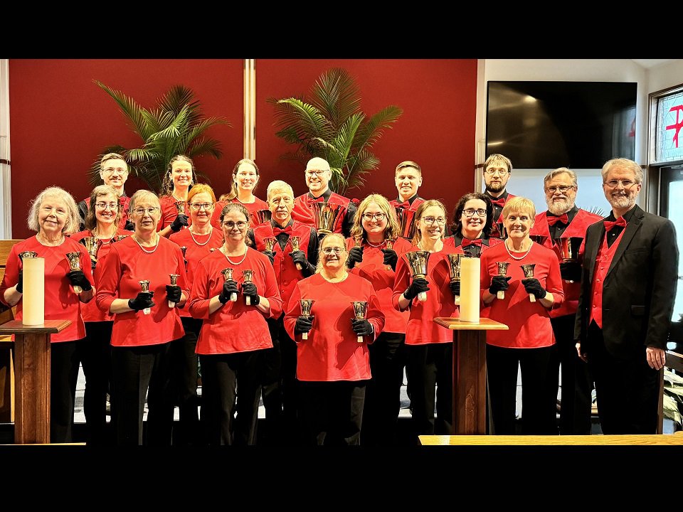 Members of Ringing Badgers Handbell Ensemble.