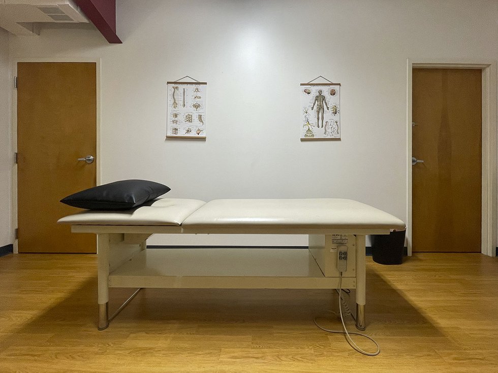 The Via Physical Therapy office, with hydraulic bed.