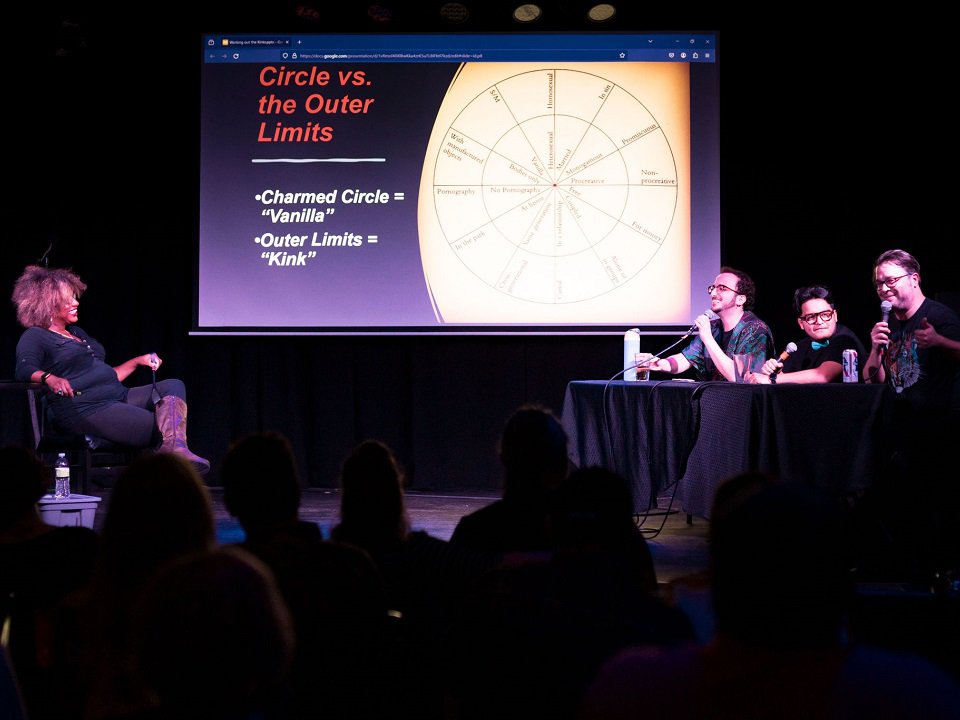 Akillah Wali (at left) during a past panel discussion.